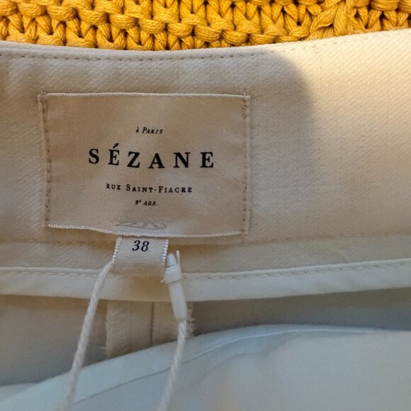 Sezane Ruben Trousers Wool Blend in Ecru EU 38 US - Picture 6 of 7